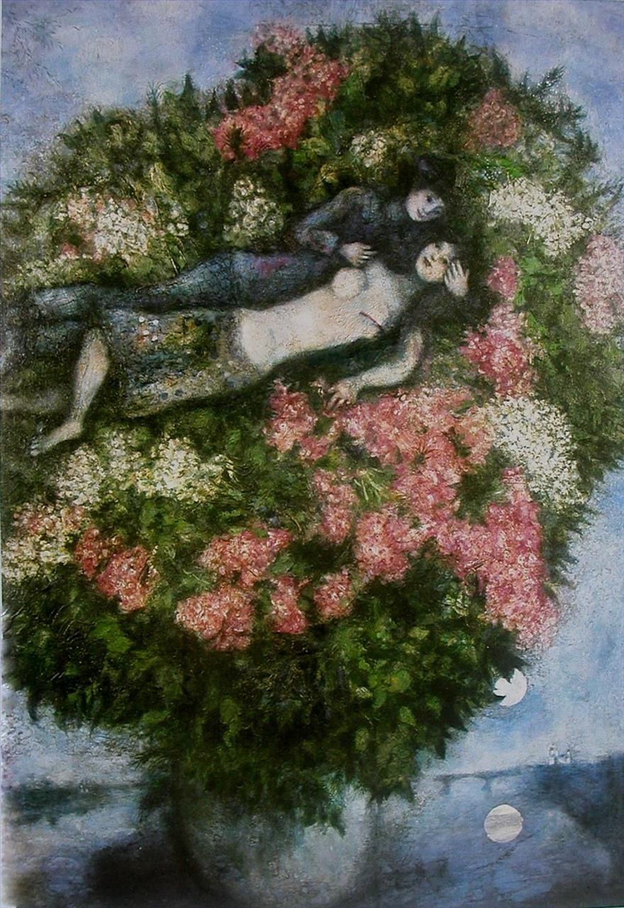 Lovers in the Lilacs Zeitgenosse Marc Chagall Ölgemälde